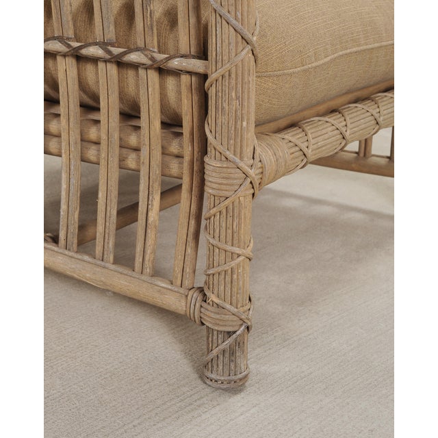 Set of Six Rattan Lounge Chairs & Two Ottomans by Danny Ho Fong For Sale - Image 9 of 18