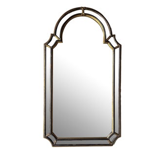 Italian Labarge Hollywood Regency - Style Wood Frame Wall Mirror For Sale