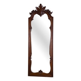 Hand-Carved Mirror in Oak For Sale