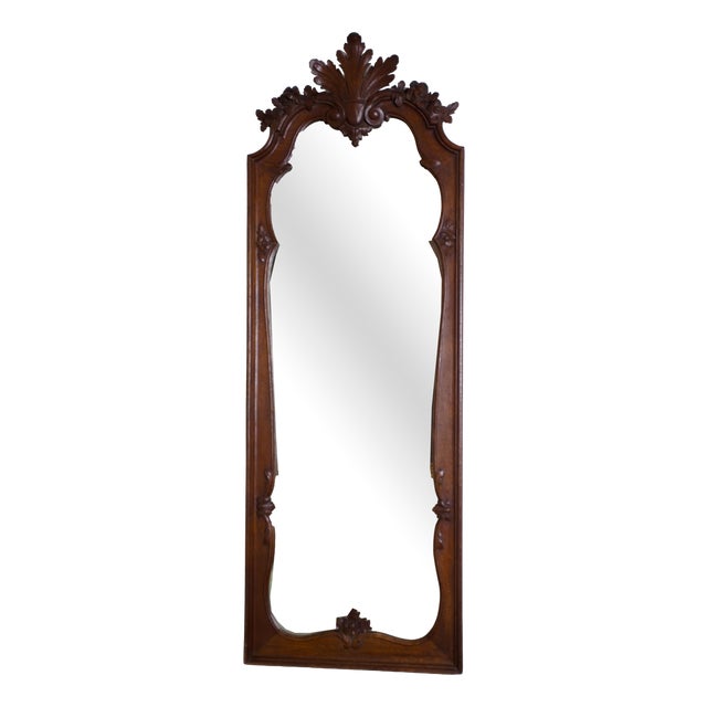 Hand-Carved Mirror in Oak For Sale