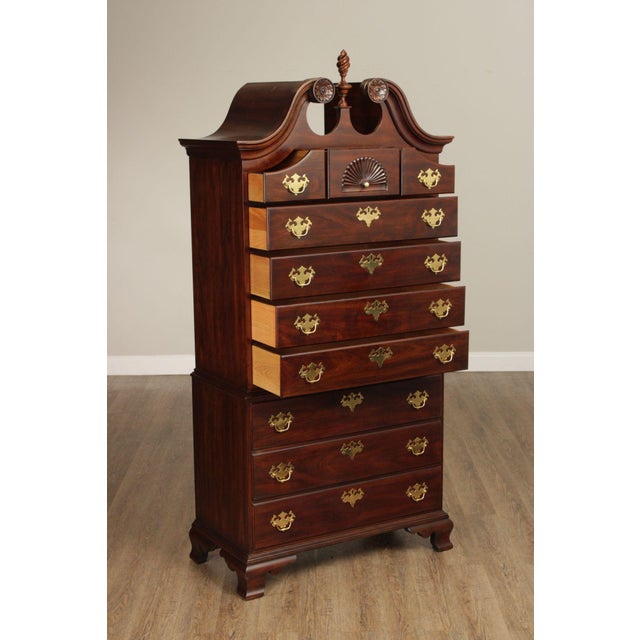 Chippendale Statton Chippendale Style Cherry Chest on Chest For Sale - Image 3 of 12