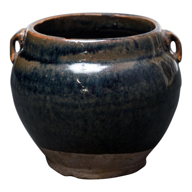 Chinese Petite Glazed Apothecary Jar, C. 1900 For Sale