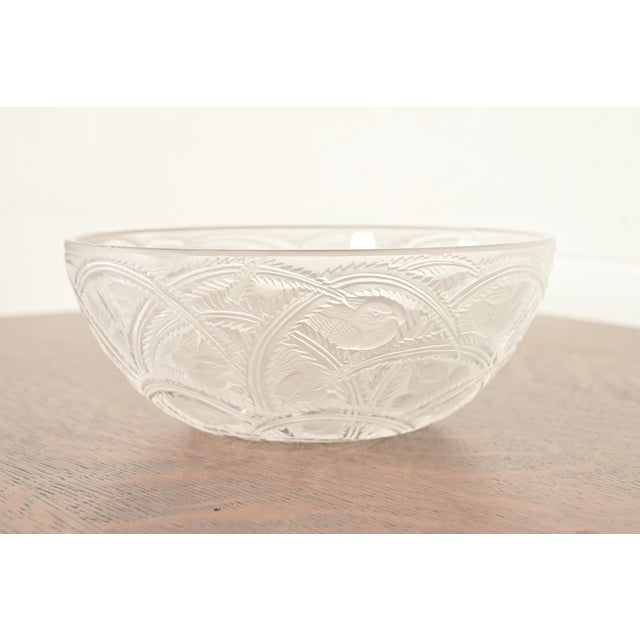 Lalique "Pinsons" Art Deco Frosted Crystal Glass Bowl, Circa 1930s For Sale - Image 10 of 10