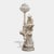 Art Nouveau Pair of Monumental Antique Italian Carved Alabaster Venus & Cupid Figural Torchiere Lamps on Black Marble Pedestals For Sale - Image 3 of 12