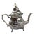 1950s Handcrafted Moroccan Teapot With Stunning Ornate Detailing: Includes Double Handle Silver Plate Tray For Sale