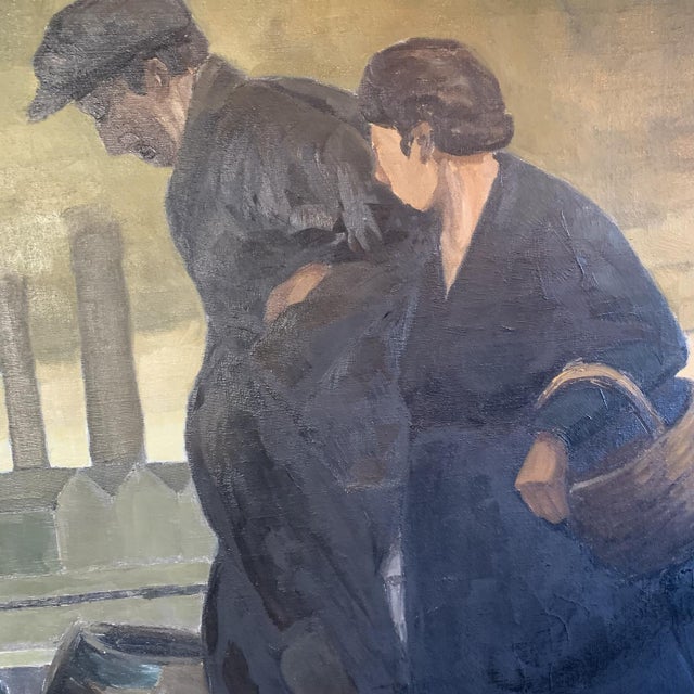 Imposing and masterful oil on canvas signed Berger (Einar, Louis\.?) representing an animated industrial landscape....