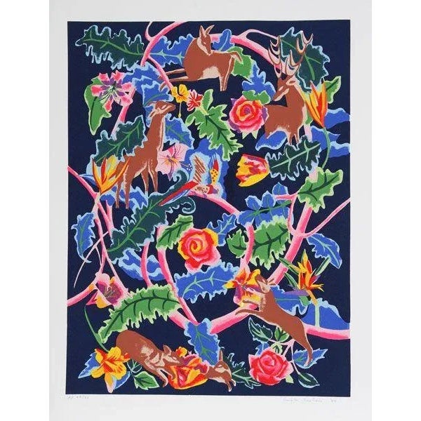 Linda Bastian "Night Garden" Lithograph For Sale