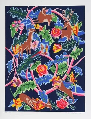 Linda Bastian "Night Garden" Lithograph