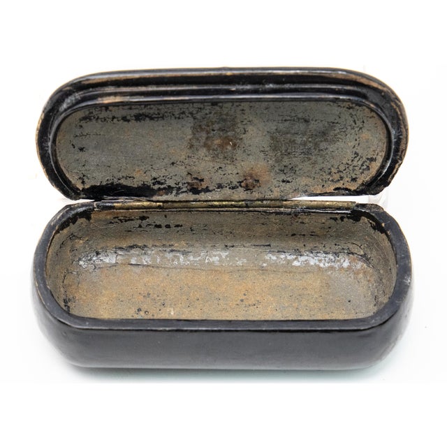 Mid 20th Century Vintage Horse Jumping Scene Enamel Black Lacquer Box For Sale - Image 5 of 11