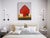 Textile Old Red by Justin Wheatley | Acrylic on Canvas Red Barn With Ochre Field For Sale - Image 7 of 10