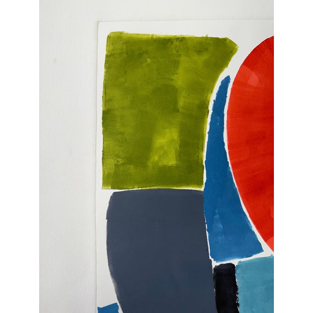 Red "Venture One", Abstract Expressionist, Original Silkscreen Print on Paper, Artist Stanley J. Krupa For Sale - Image 8 of 17