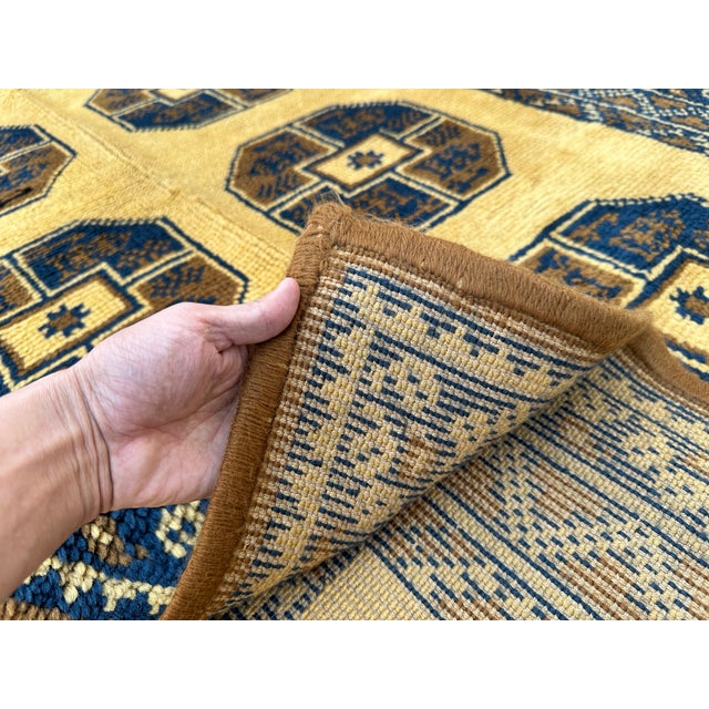 Moroccan Golden Hand-Knotted Wool Rug - 6'10" X 4'4" For Sale - Image 11 of 12
