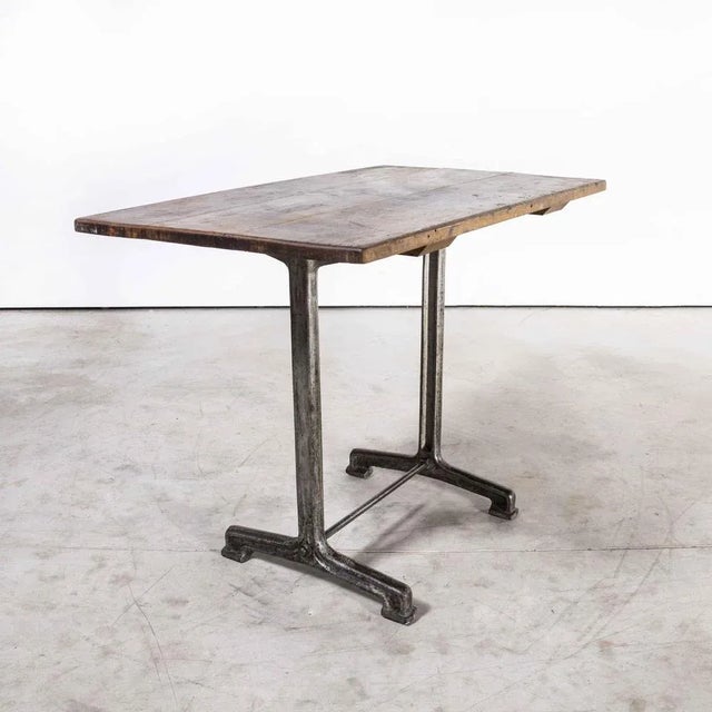 Brown Cast Base Bistro Dining Table from Fischel, 1930s For Sale - Image 8 of 10