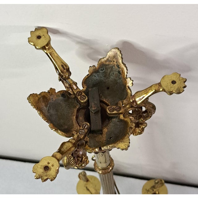 Antique French 5 Light Candelabra Dragon Feet Draped Chains Neoclassical For Sale - Image 12 of 15