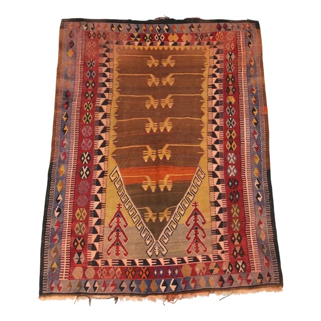 Kilim Rug in Wool For Sale