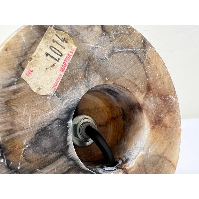 Greek Corinthian Column Table Lamp in Alabaster, 1970s For Sale - Image 9 of 16