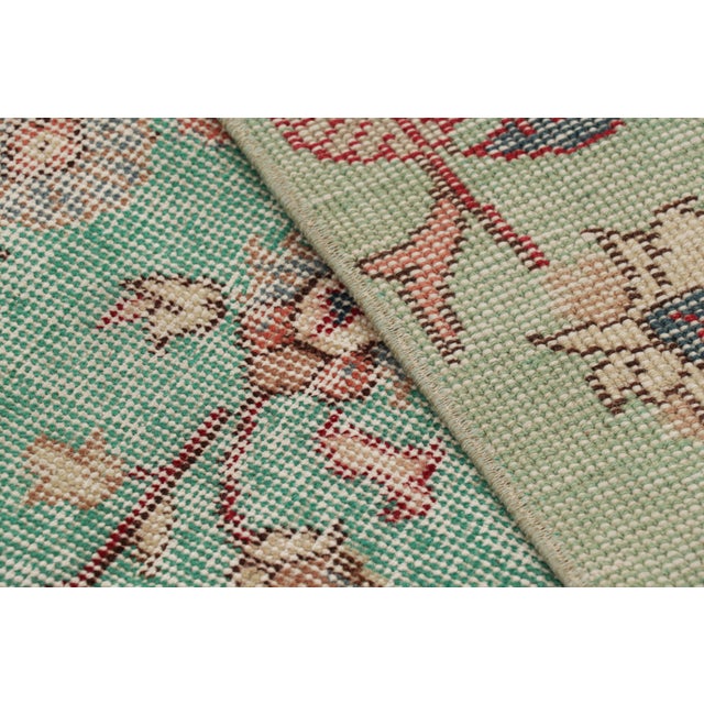 Blue Vintage Zeki Müren Rug in Blue, With Colorful Floral Patterns From Rug & Kilim For Sale - Image 8 of 8