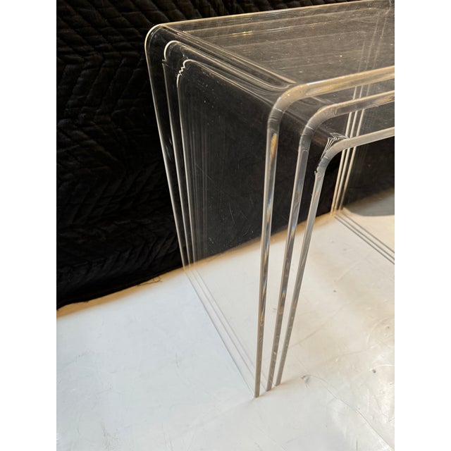 Contemporary Acrylic Nesting Tables, Set of Three | Chairish