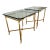 Pair of Beautiful Vintage Brass and Glass Italian End Tables For Sale
