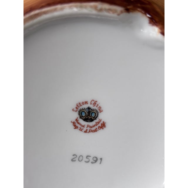 1950s Lefton China Heritage Brown Handpaiinted Fruit Tea Set For Sale - Image 5 of 5
