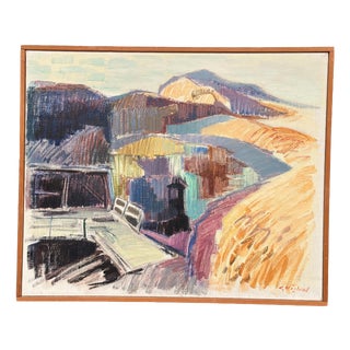 Gustaf Höglund, Mine at Silfhyttan, Dalarna, Framed, 1960s, Oil Painting on Canvas, Framed For Sale