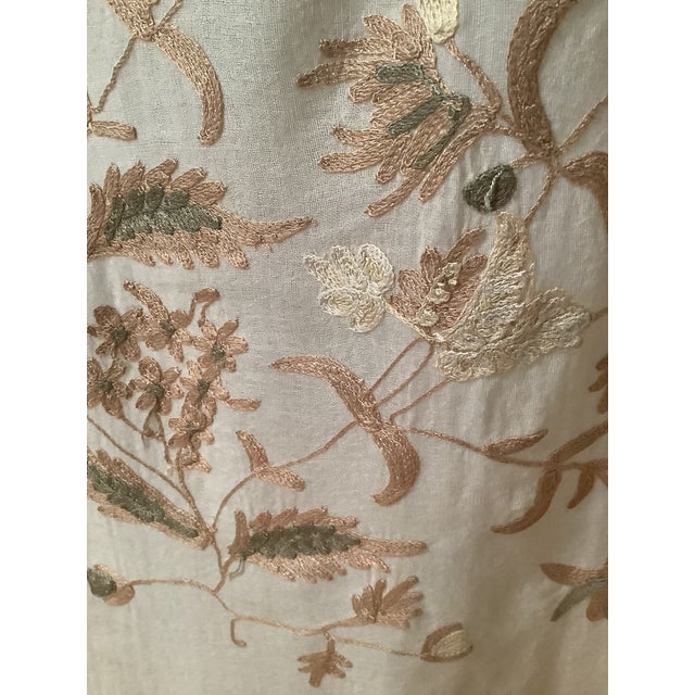 Textile Garden Party Embroidered Floral Decorative Throw Shawl For Sale - Image 7 of 11