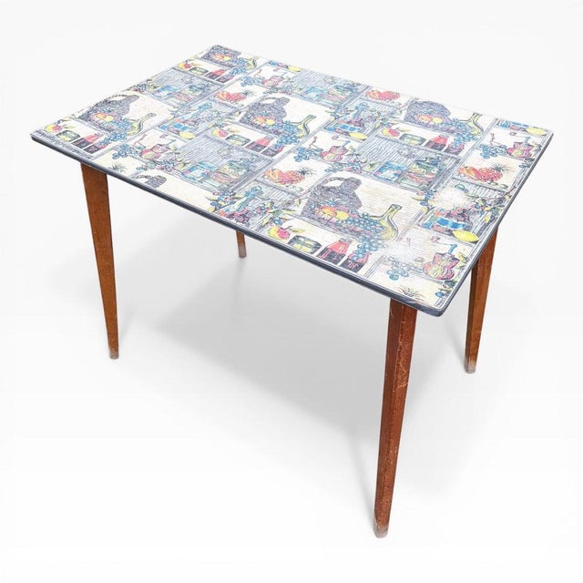 Paper Mid-Century Fruit Formica Kitchen Table, 1960s For Sale - Image 7 of 7