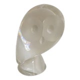 Vintage 1950s Stuben Crystal Owl For Sale