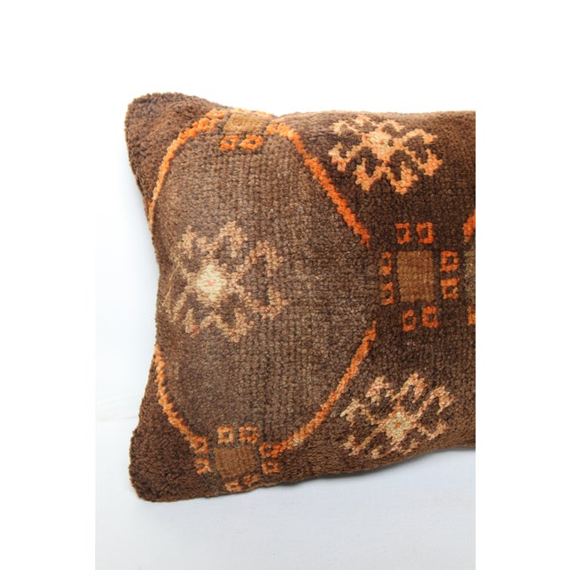 Coffee Authentic Vintage Tribal Rug Pillow Cover -14'' X 28'' For Sale - Image 8 of 8