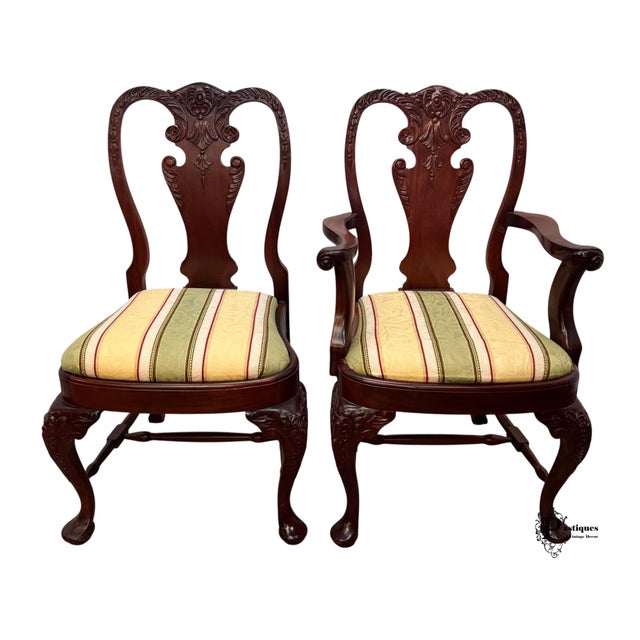 Vintage Chippendale Style Mahogany Dining Chairs - Set of 6 For Sale - Image 9 of 10