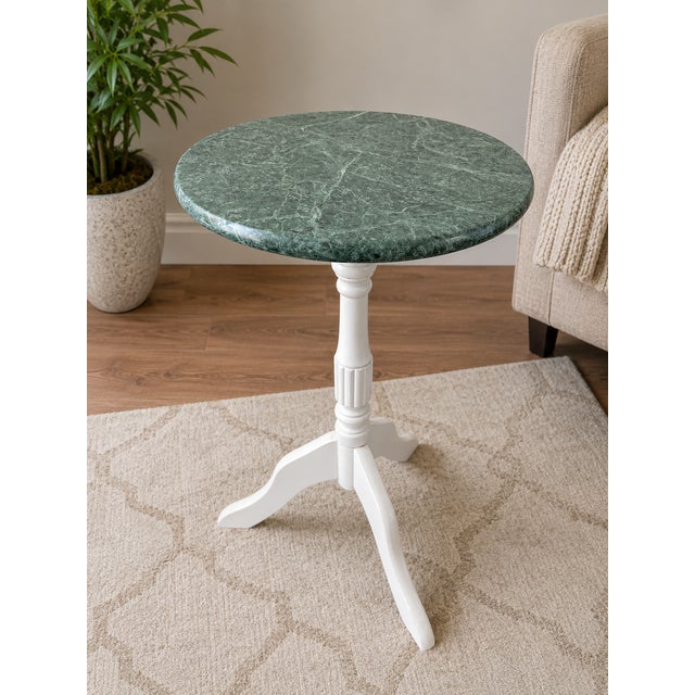 Vintage MCM Green Marble Top Side Table For Sale In Phoenix - Image 6 of 6