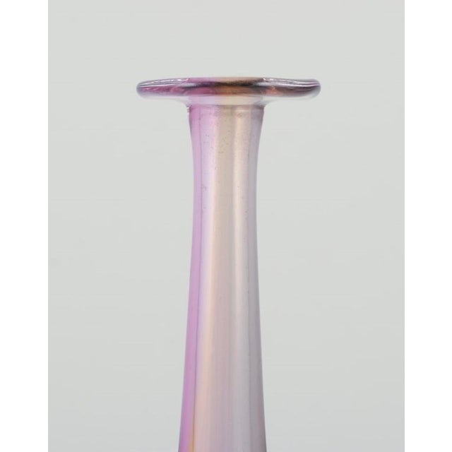 Large Slim-Necked Art Glass Vase from Kosta Boda, Sweden, 1980s For Sale - Image 3 of 10