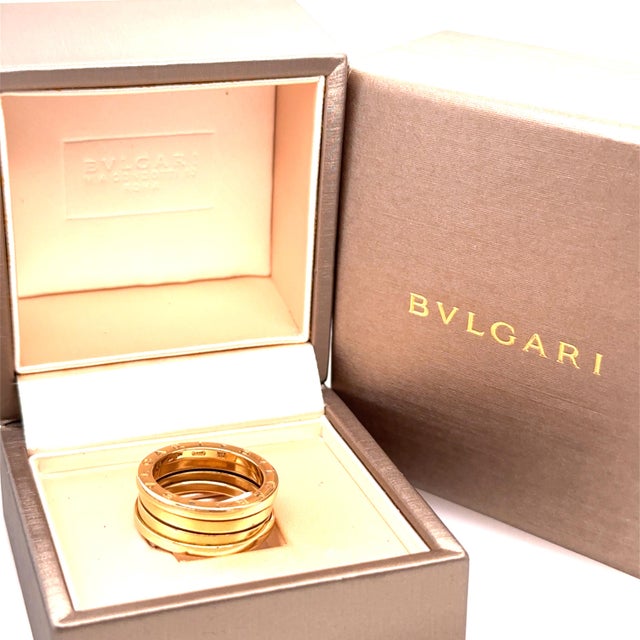 Metal Bvlgari 18ct Yellow Gold B.Zero1 3-Band Ring 9.88g, Size 7 For Sale - Image 7 of 10