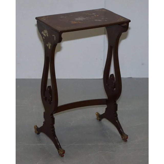 Chinese Brown Lacqurered Tables, 1880s, Set of 4 For Sale - Image 11 of 17