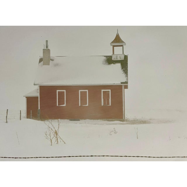 Everts Township Schoolhouse, Winter, Fabulous American landscape photography of a rural landscape scene. from small hand...