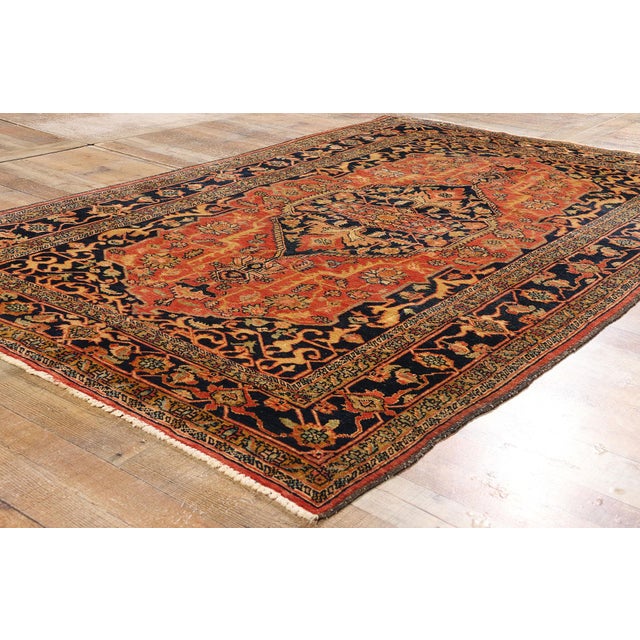 Textile Vintage Persian Heriz Rug - 05'04 X 08'03 For Sale - Image 7 of 9