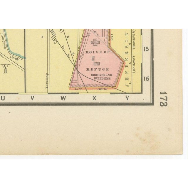 Black Antique Map of Louisville and Kentucky with Ohio River by Ran McNally, 1899 For Sale - Image 8 of 11