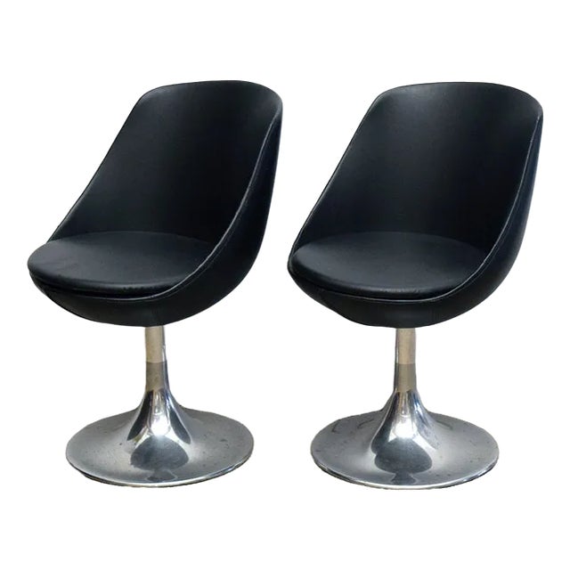 Tulip Swivel Chairs, Italian, 1970s, Set of 4 For Sale