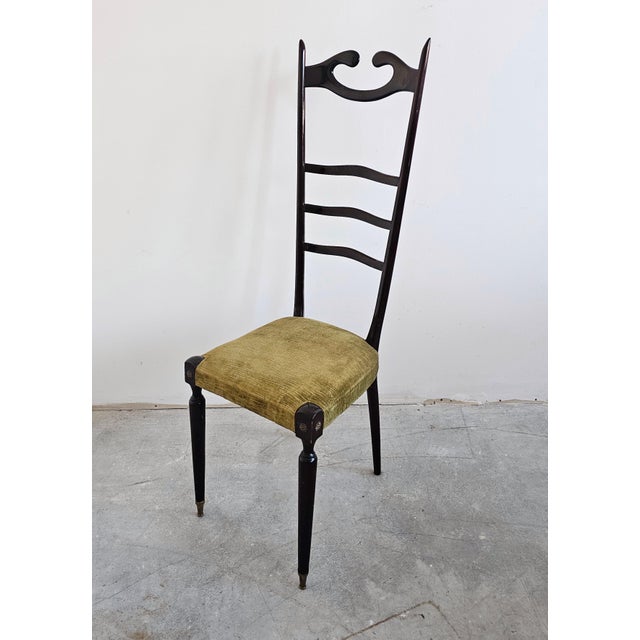 Set of Mid-Century Modern High Backrest Chairs attributed to Paolo Buffa, 1950s For Sale - Image 6 of 13