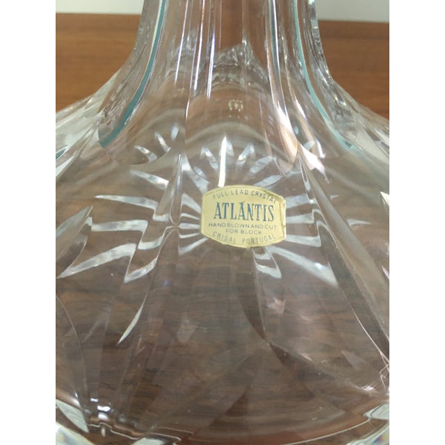 Hollywood Regency Vintage Atlantis Lead Crystal Ships Decanter For Sale - Image 3 of 6