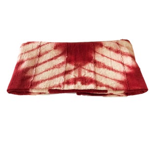African Bogolan Red & White Mud Cloth Textile 60 " by 42 " For Sale