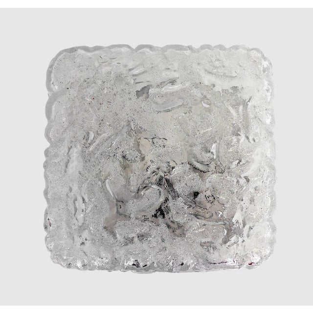 German Ceiling Light in Textured Glass, 1960s For Sale - Image 4 of 8