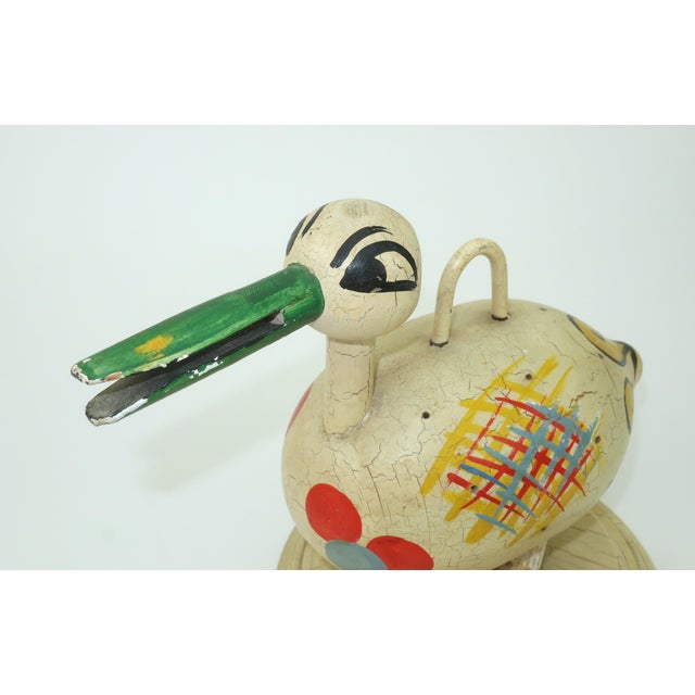 Wood Robinhood Ware Folk Art Wood Duck Toothpick Holder Server, c.1930 For Sale - Image 7 of 13