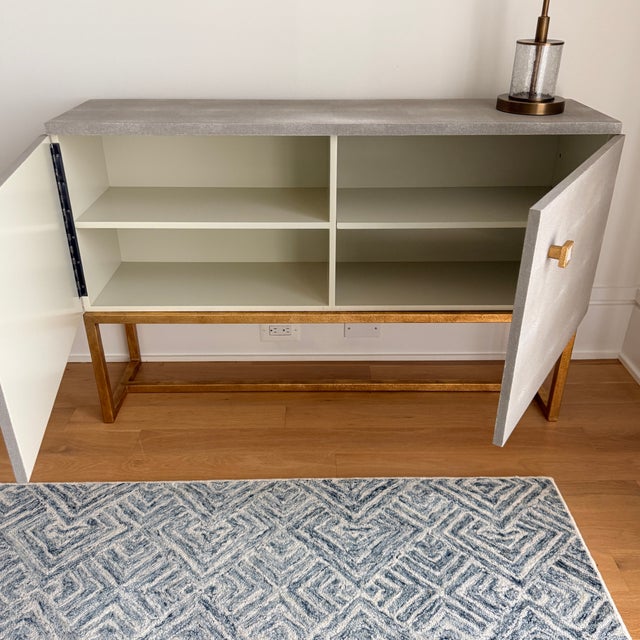 Made Goods Dallon Buffet A small footprint with big style. Narrow and a great width in gray faux shagreen with gold...