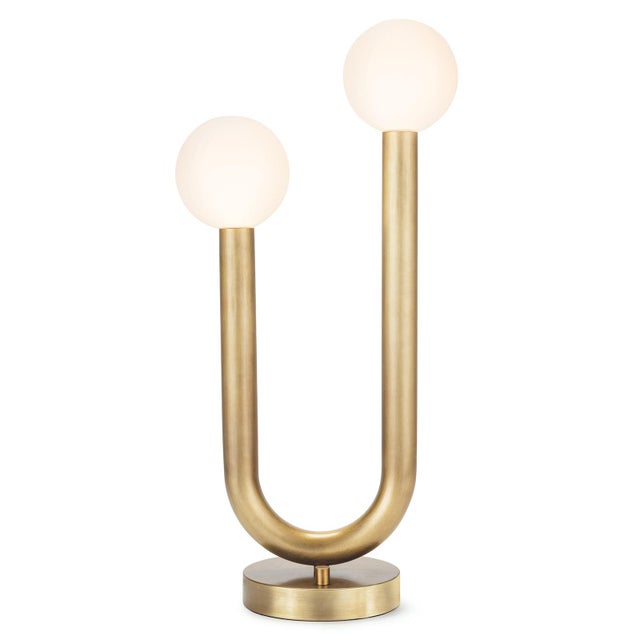 Metal Happy Table Lamp, Natural Brass For Sale - Image 7 of 7