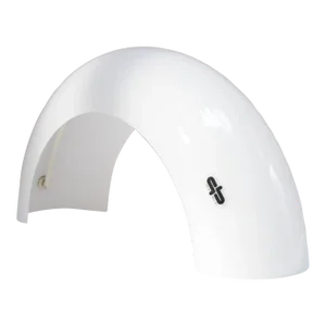 Italian Modernist Milk Glass Arched Table Lamp by Linea Gb Milano