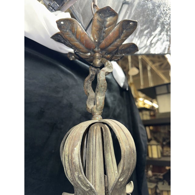 Antique Arts and Crafts Craftsman Art Nouveau Pendant Light, Circa 1910 For Sale - Image 12 of 12