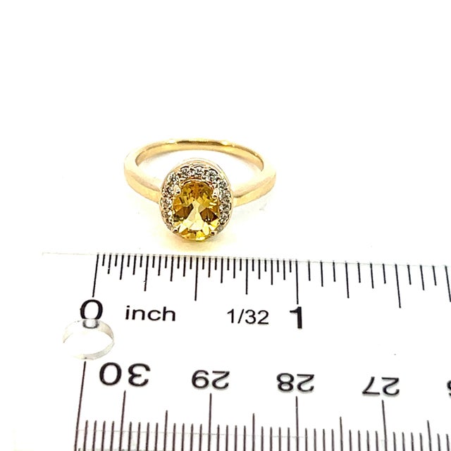Natural Citrine Diamond Ring 6.5 14k Yellow Gold 1.74 TCW Certified For Sale - Image 13 of 14