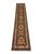 This natural dye wool runner has a charcoal gray field with repeating Kazak-style tribal motifs. A cream border frames the...