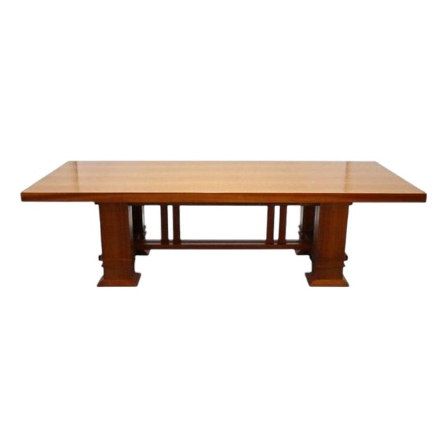 1980s Italian Atelier Int'l Frank Lloyd Wright “Allen” Cherry Conference Table Reprod. For Sale